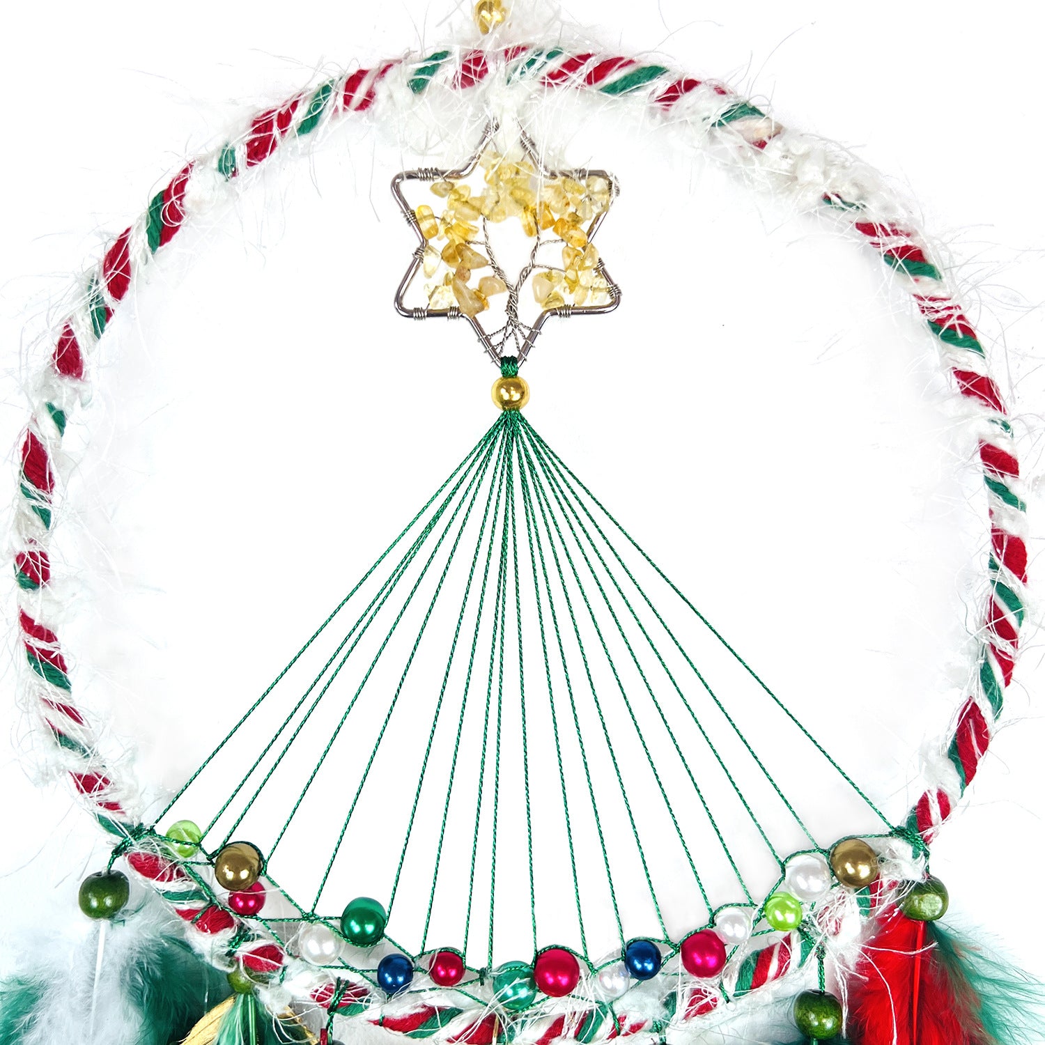 Wholesale Creative Crystal Stone Dream Catcher Feather Pendant