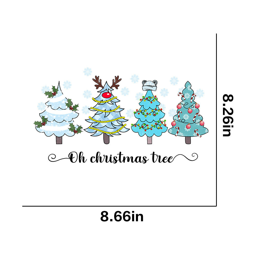 Wholesale 10pcs/pack Winter snowflake white ink heat transfer sticker for clothing  UV DTF ready-to-use transfer stickers