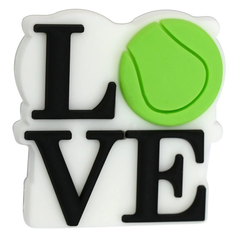 Wholesale Random 100pcs/pack PVC soft rubber perforated beaded accessories for ball sports series   Focal Beads