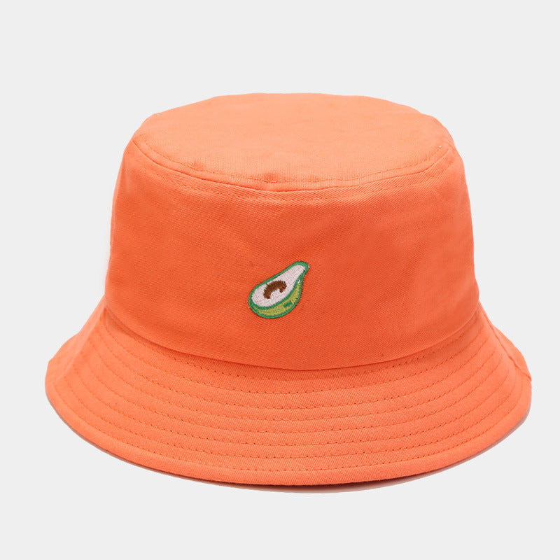 Sombrero de cubo de bordado de aguacate de poliéster al por mayor