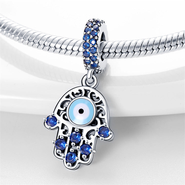 Wholesale Blue Devil's Eye Copper Silver Charms