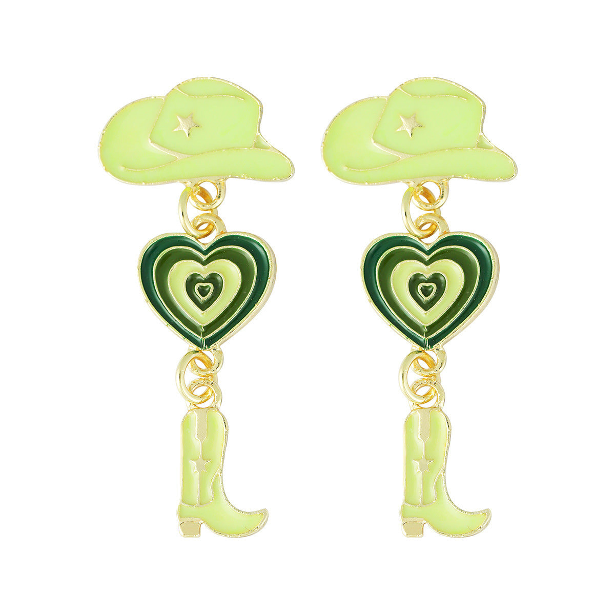 Wholesale Western Cowboy Hats Boots Heart shaped Earrings