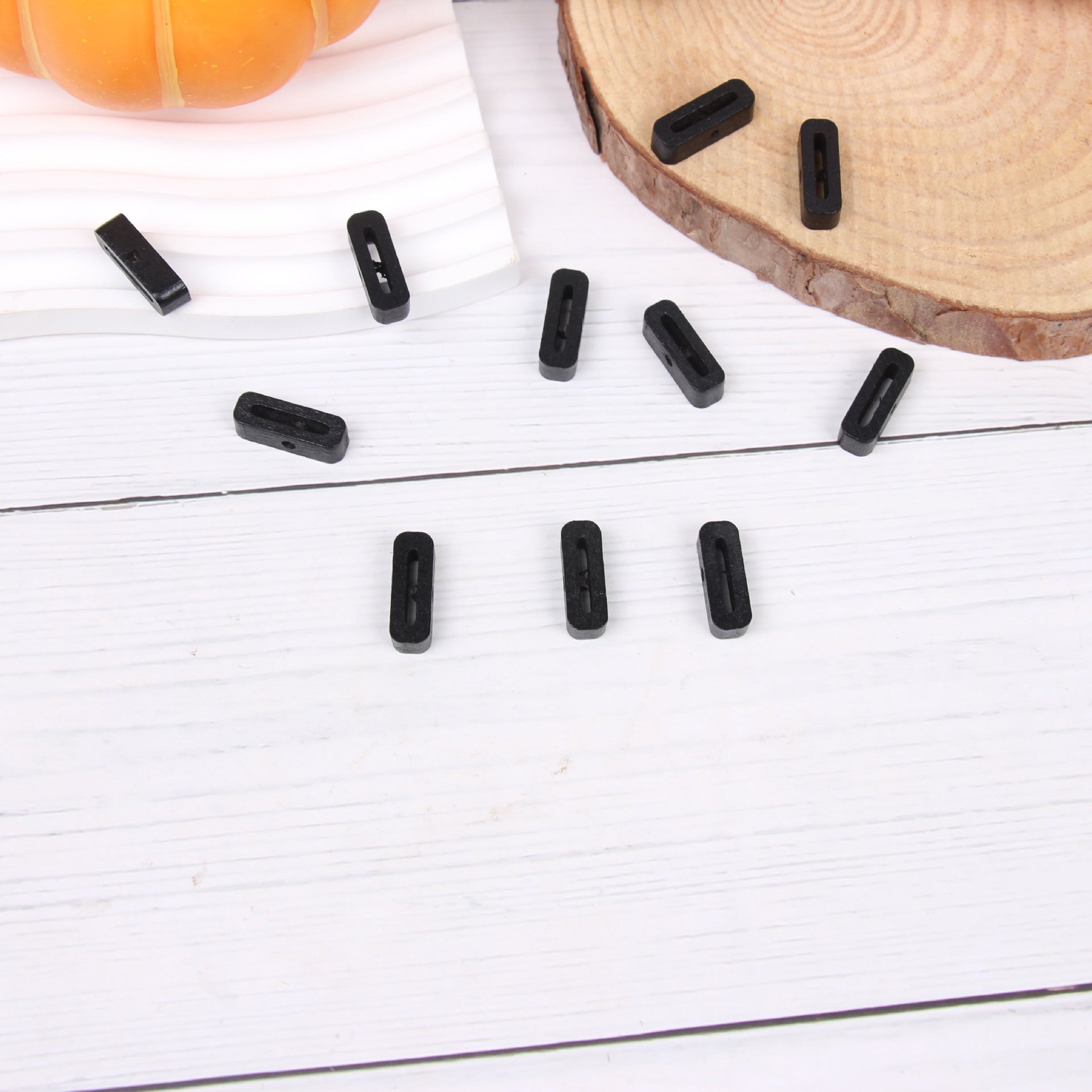 Wholesale 20pcs Halloween Ghost Face Colorful Wooden Hemp Rope Tassel Accessories Beads