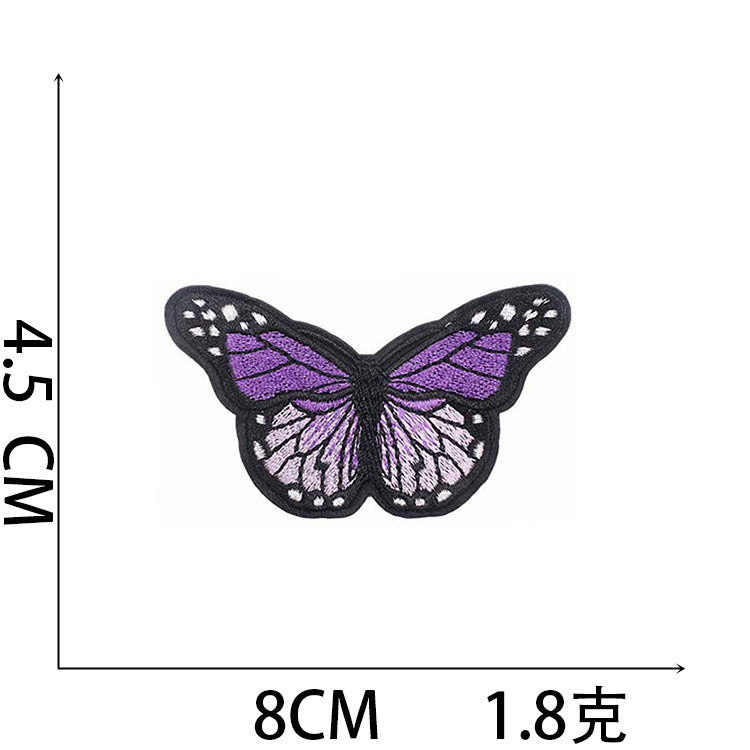 Wholesale Chic Polyester Embroidered Iron On Patches Assorted Butterfly Sunflower Designs For Clothing Craft Supply Resale