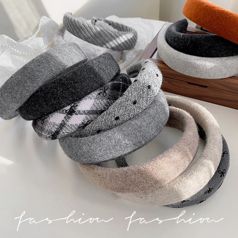 Wholesale Grey wide bow headband