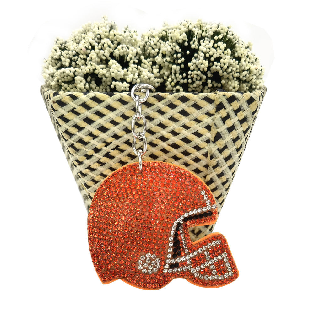 Wholesale 4pcs creative gift hot drilling and ironing picture bedded baseball cap keychain