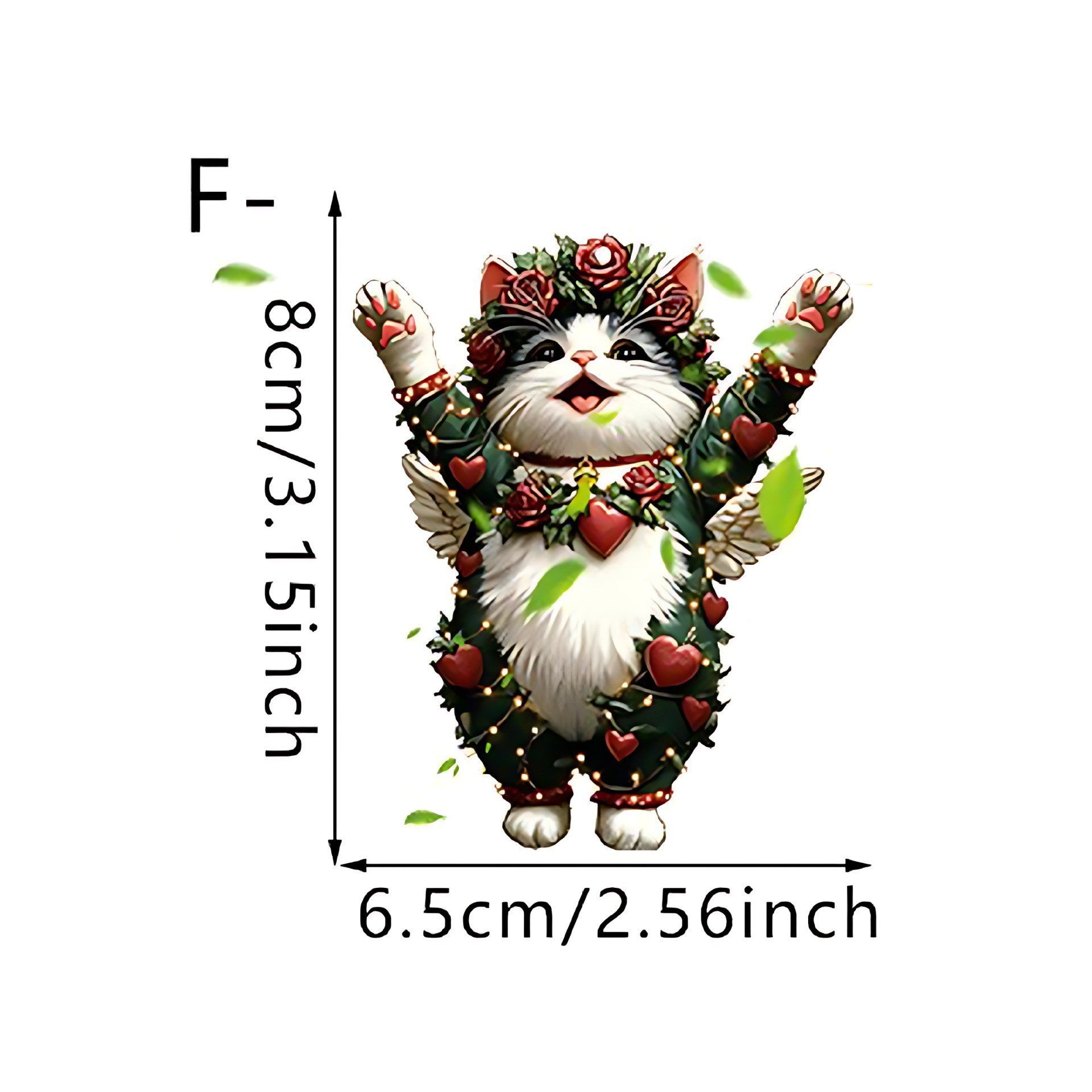 Wholesale Valentine' s Day Rose Kitten Acrylic Car Decoration