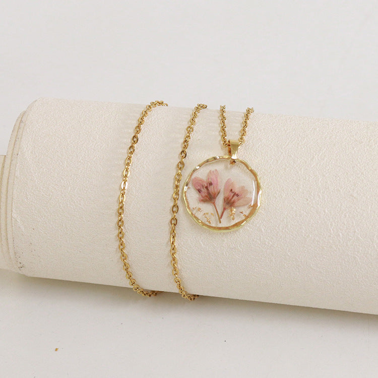 Wholesale 6pcs Irregular Round Flower Vintage Necklace