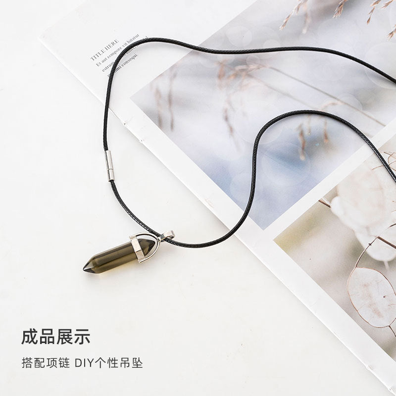 Wholesale Fashion Hexagonal Column Diamond Bullet Pendant Accessories Glass Pendant Glass Necklace Jewelry