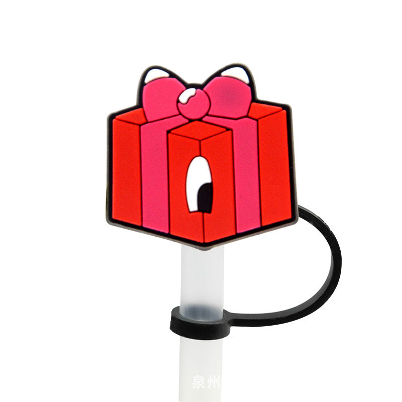 Wholesale of 10pcs Love Leopard Print Silicone Straw Sets