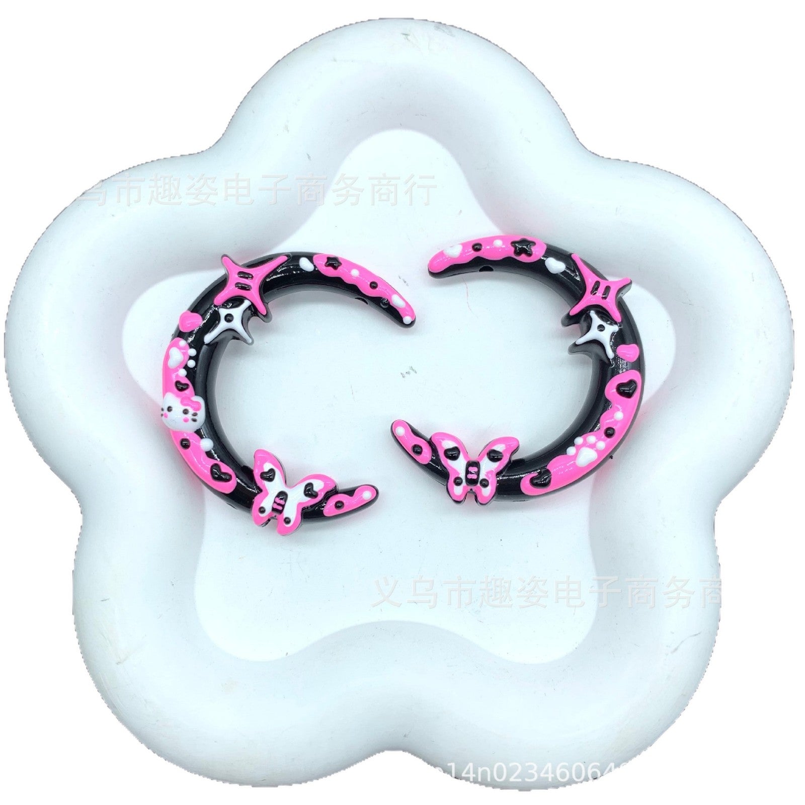 Wholesale 10pcs    Moon frame beaded  Acrylic Beads