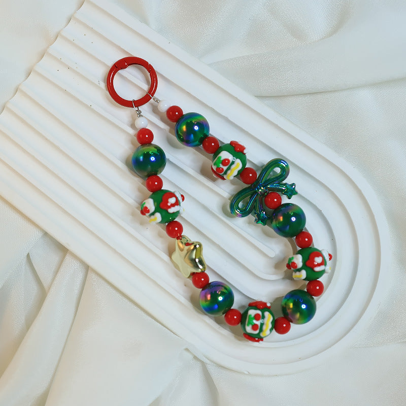 Wholesale 10pcs Christmas Beaded Keychain