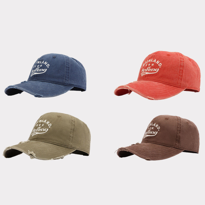 Wholesale Vintage Washed Embroidered Large Head Circumference Cotton Soft-topped Cap