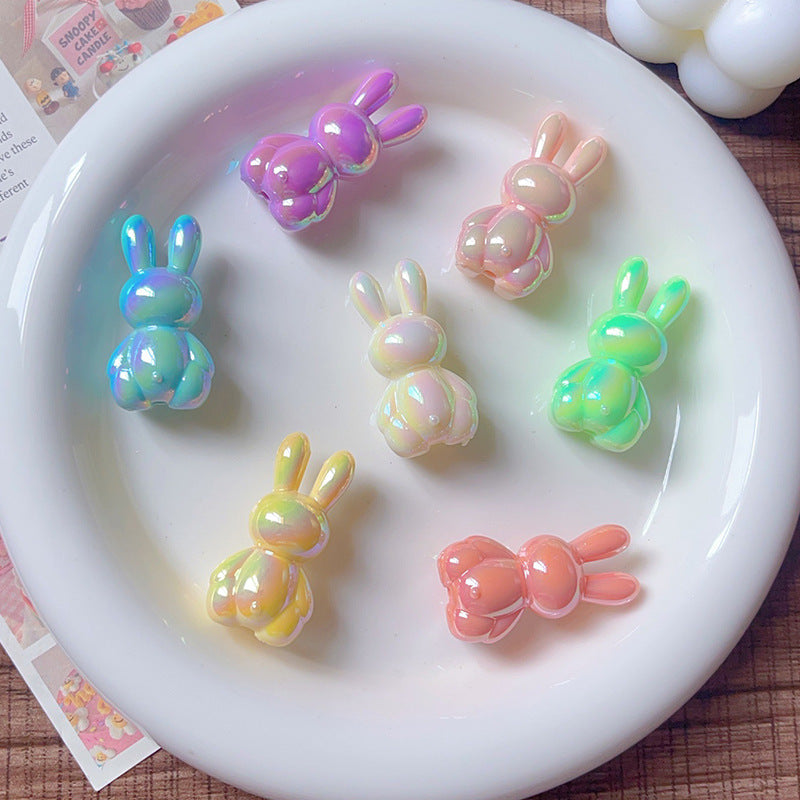 Wholesale 5pcs/pack  Cute polychrome bunny beaded bracelet Acrylic Beads