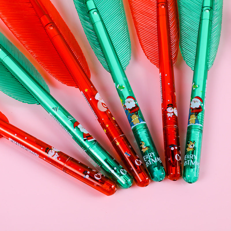 Wholesale Plastic Christmas Feather Rollerball Pen