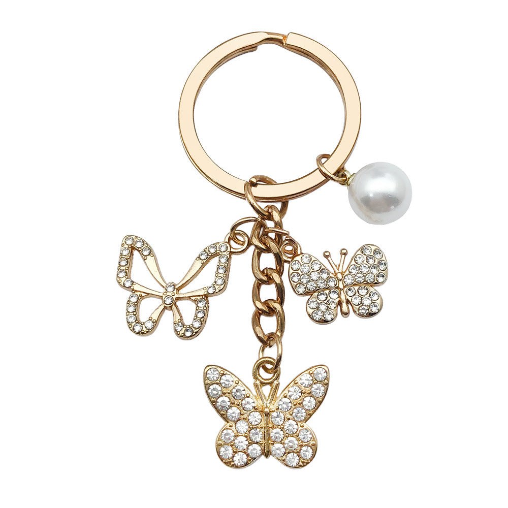 Wholesale Colorful butterfly metal keychain