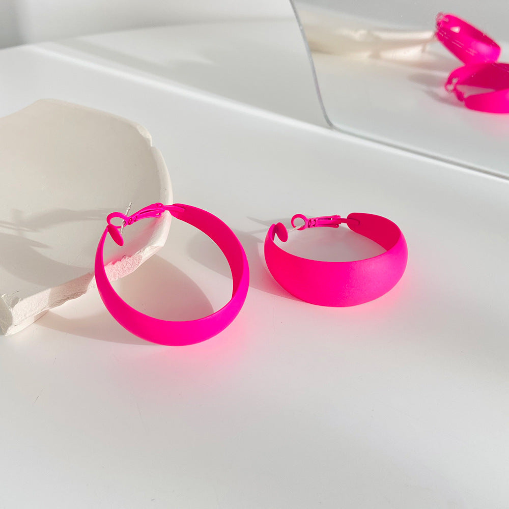 Wholesale Retro exaggerated large earrings with colorful C-shaped earrings