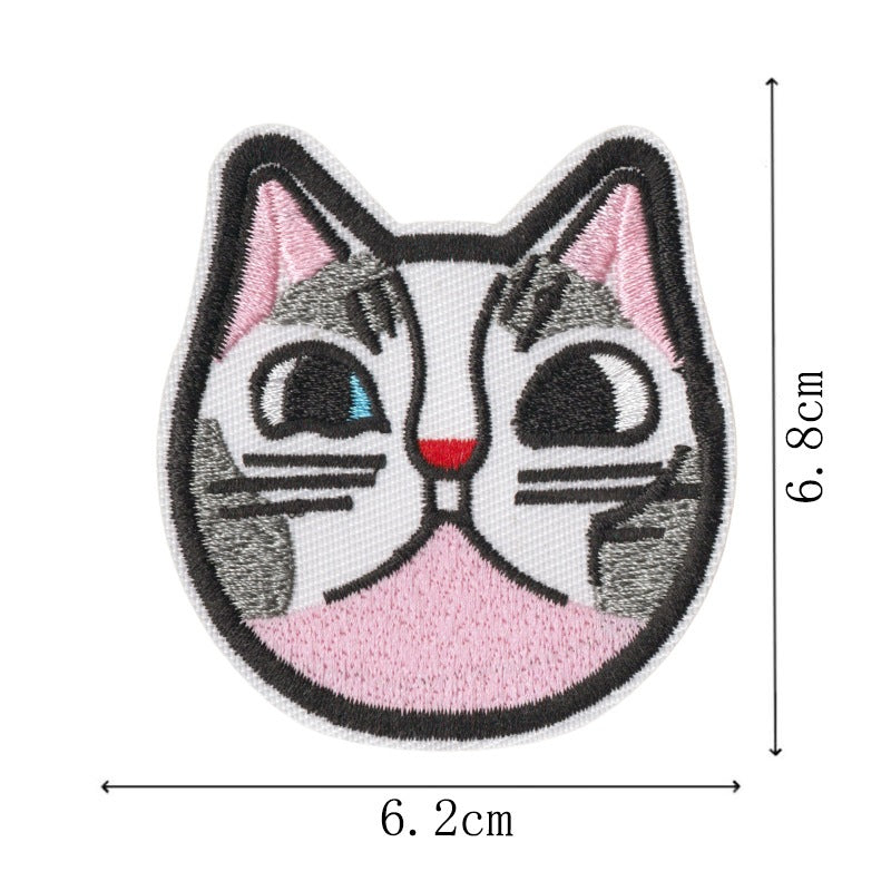 Wholesale Embroidered Cat Patch Set Of 9 Heat Melt Glue Chic DIY Clothing Accessory