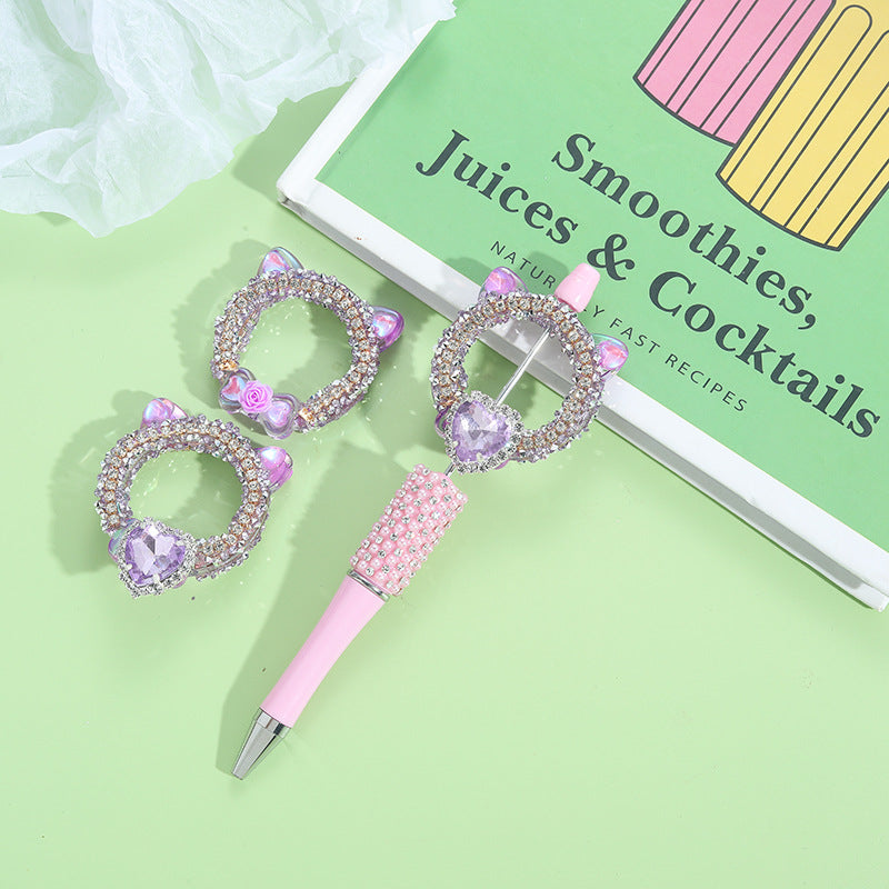 Wholesale 10pcs Heavy Industries Cat Head Love Zircon Flower DIY Beads