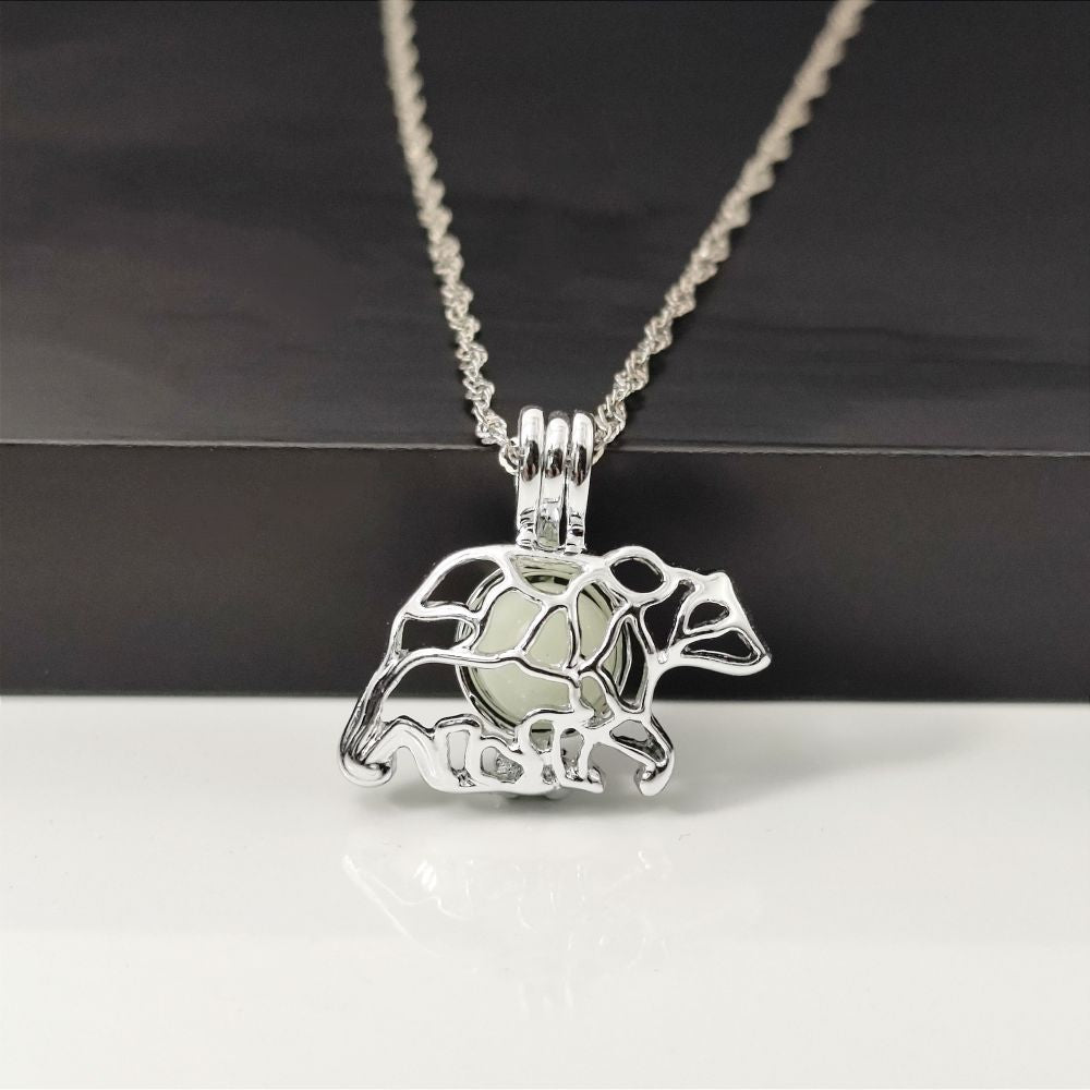 Wholesale Luminous Polar Bear Pendant Glowing Alloy Necklace