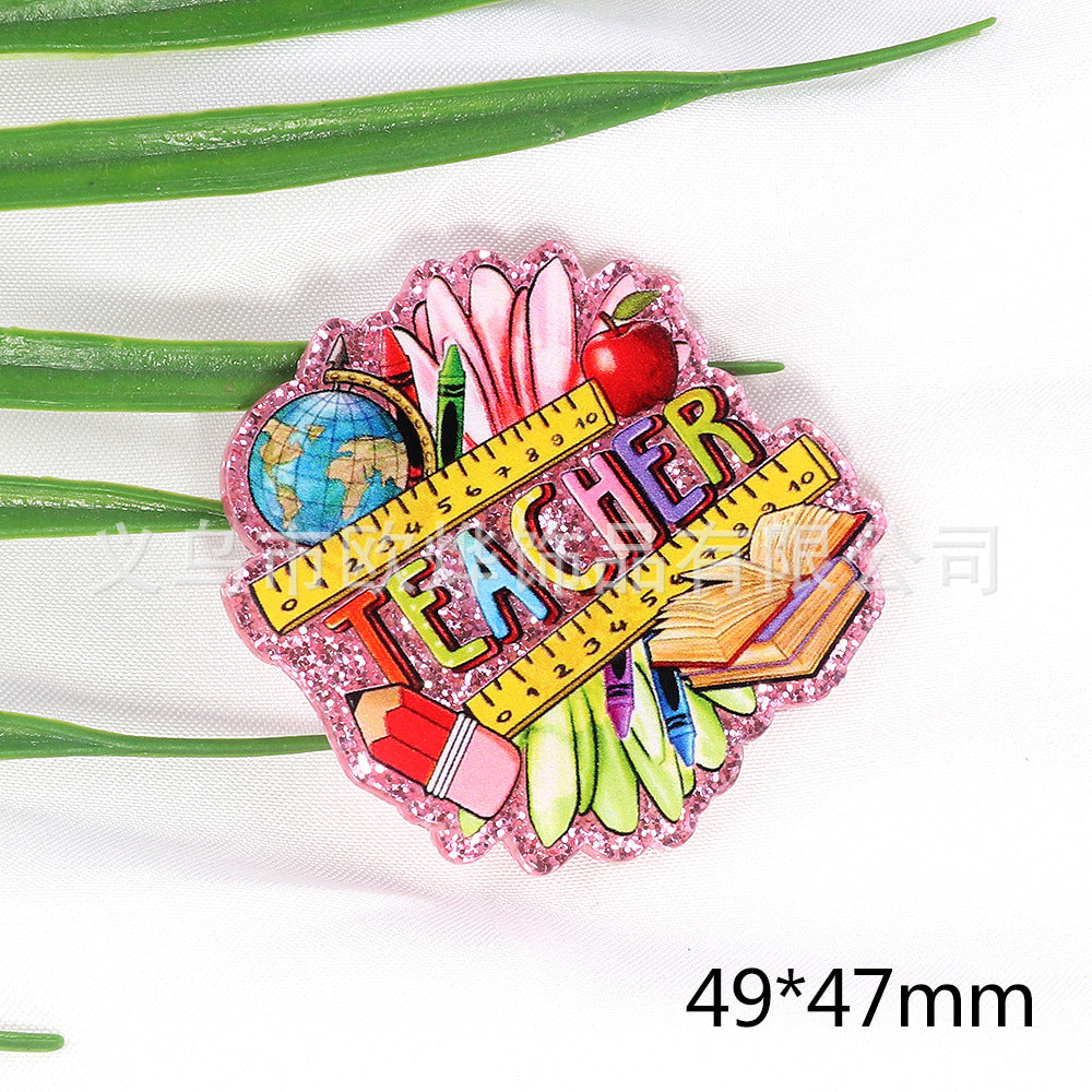 Wholesale 10pcs Pink Teacher Stationery Acrylics