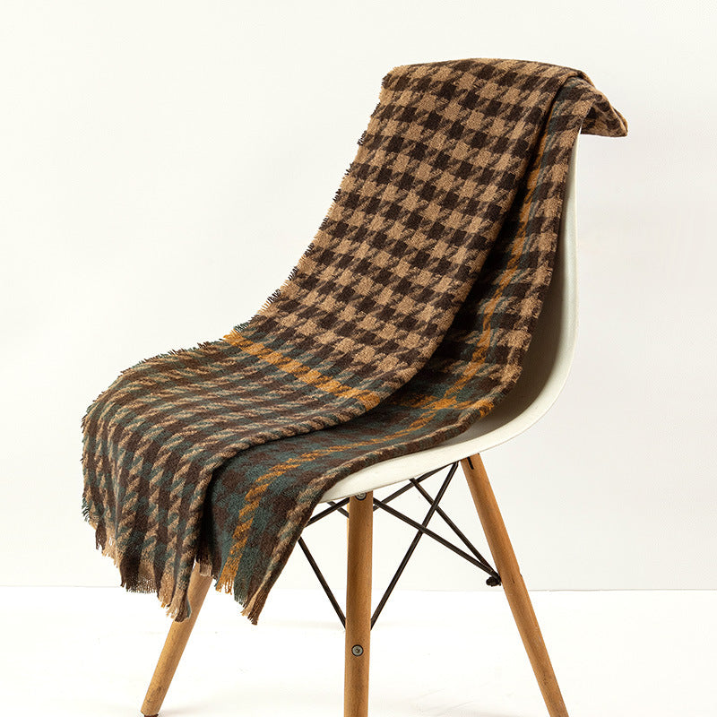 Wholesale Winter Houndstooth Imitation Cashmere Warm Scarf