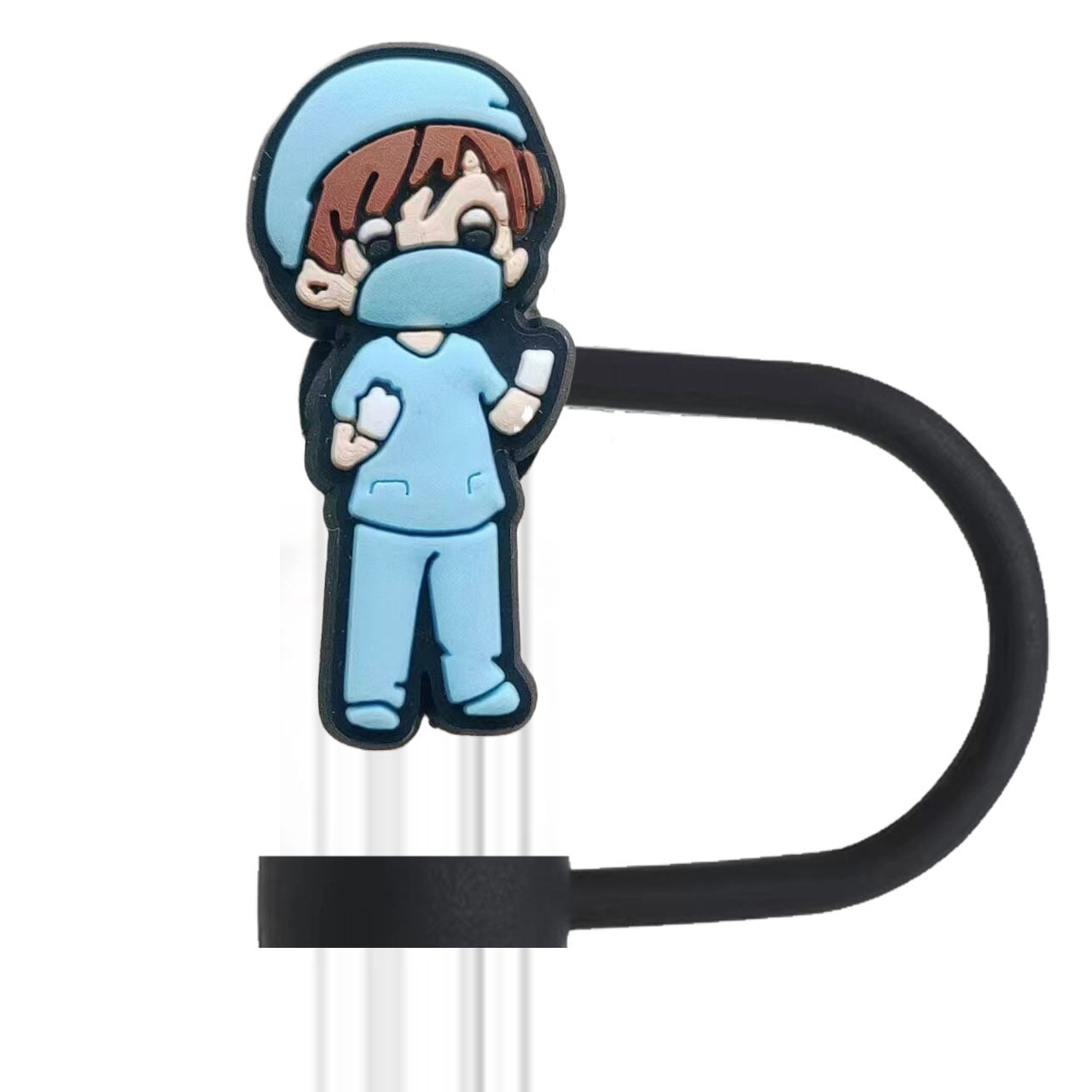 Wholesale 10pcs PVC 2-3cm Medical Series Cute Straw Cover Cup Decoration