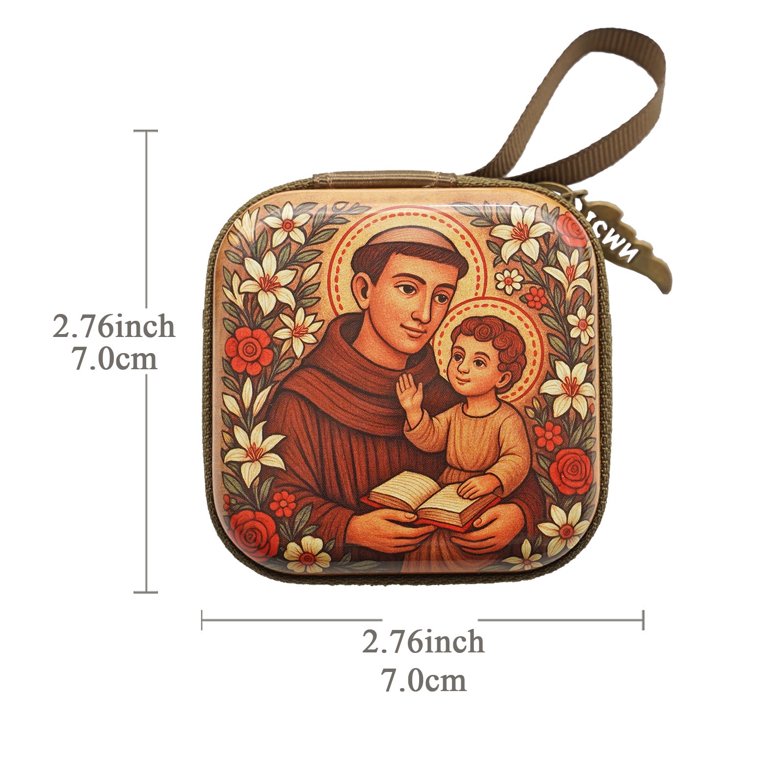 Wholesale Square hand drawn cartoon pattern portable coin purse