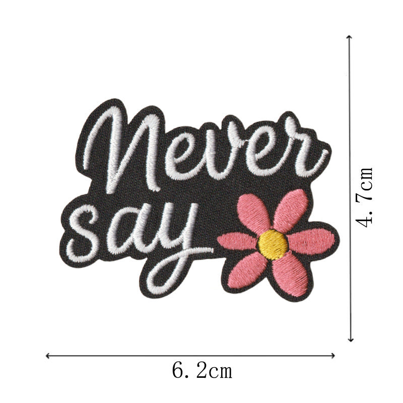 Wholesale Modern Black English Letter Embroidered Iron On Patches 9 Piece Set Inspirational Decorative DIY For Clothing Towels And Home Decor