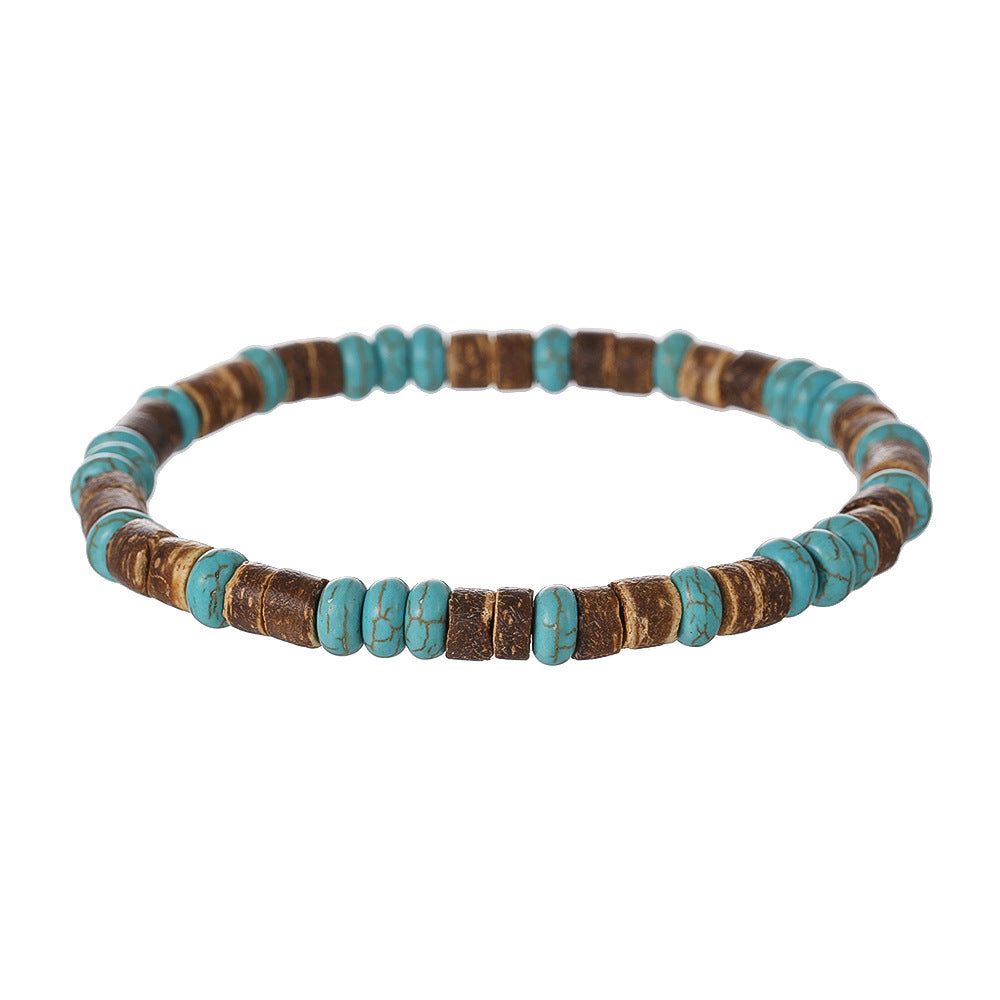 Wholesale simple turquoise wooden bead bracelet