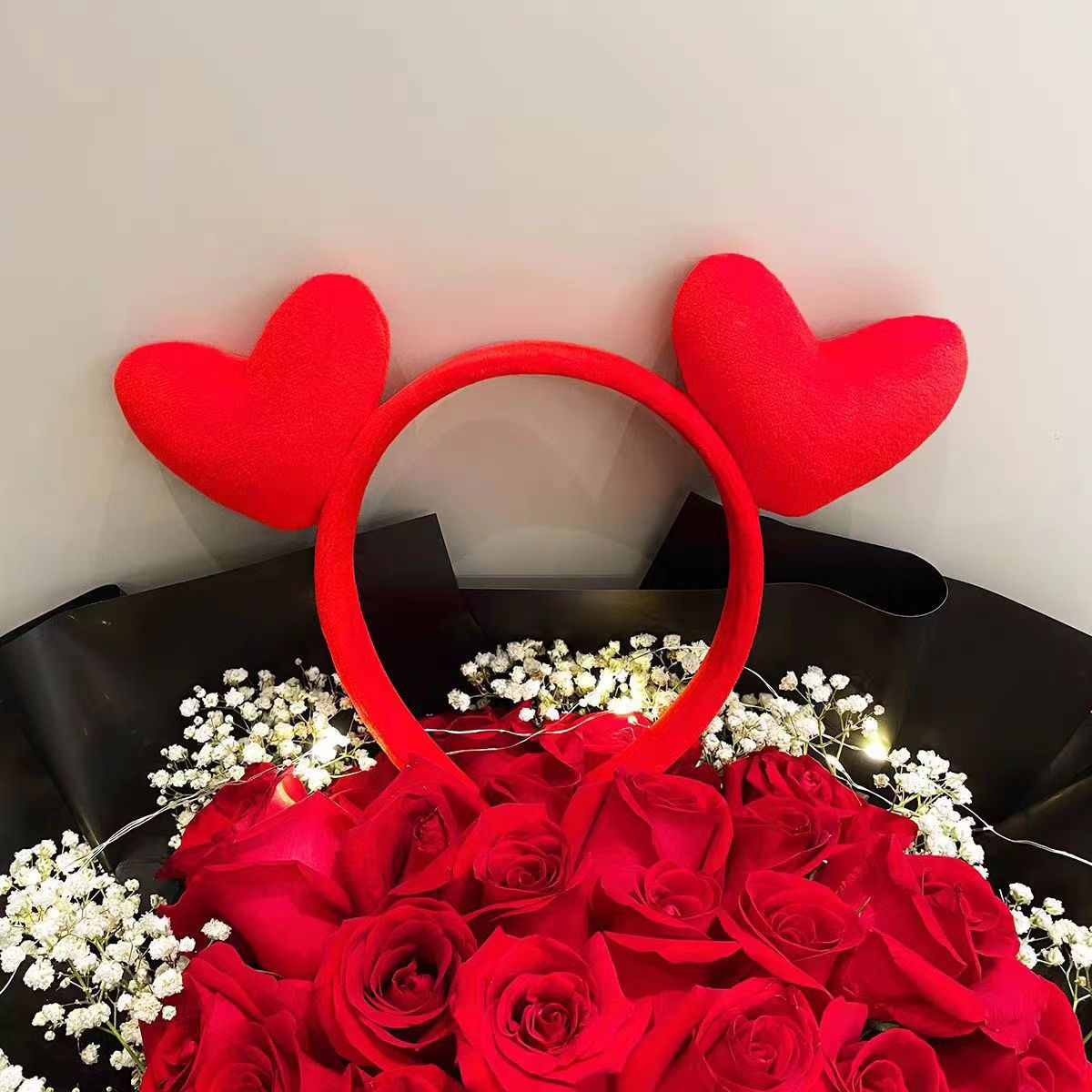 Wholesale Valentine's Day Cute Red Love Hair Band Bridesmaid Wedding Funny Hair Card Headband