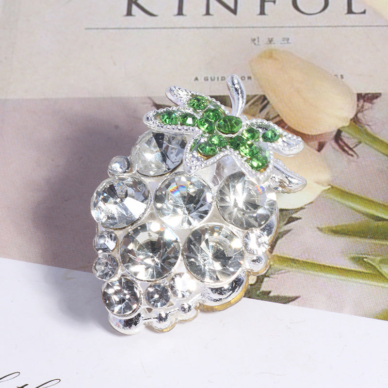 Wholesale Colorful grape full diamond can wear straight hole loose beads DIY mobile phone key chain