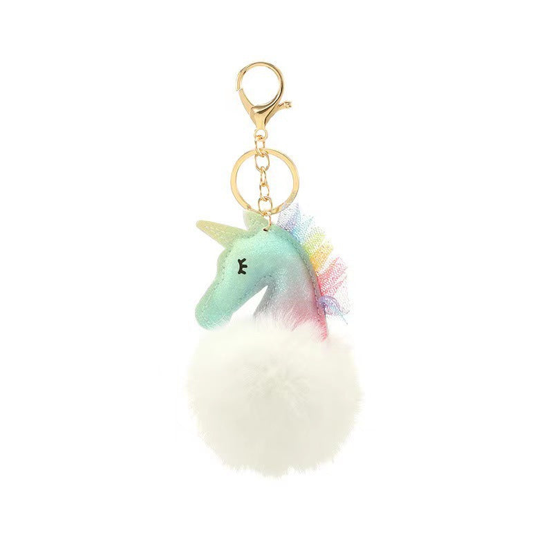 Wholesale Lace Lace Lace Unicorn Plush Ball Keychains