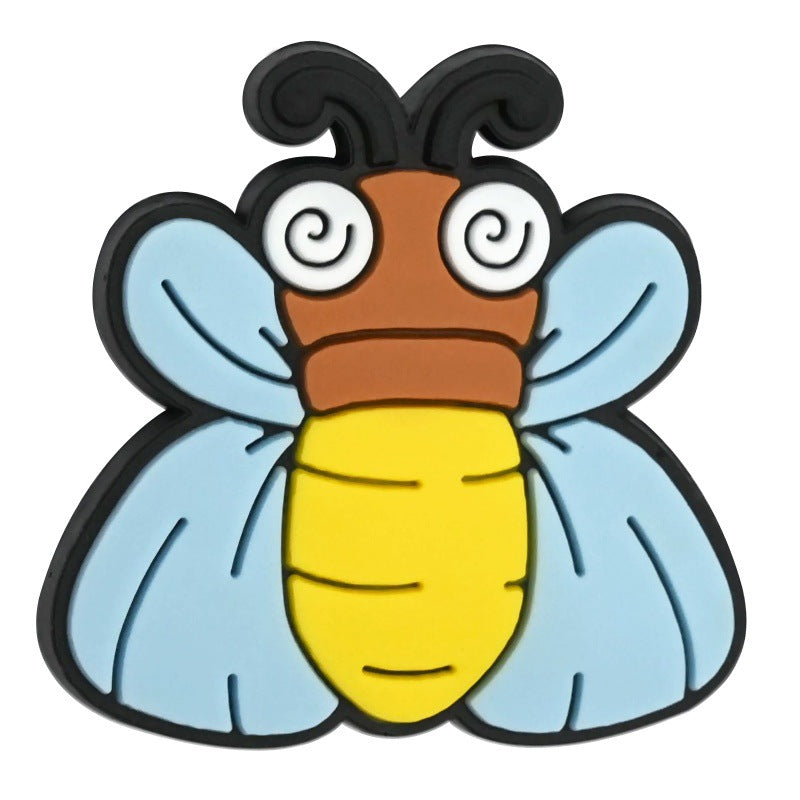Wholesale Random 100pcs Cartoon Bee Series Ballpoint Pen Bead Accessories DIY Soft PVC Loose Beads