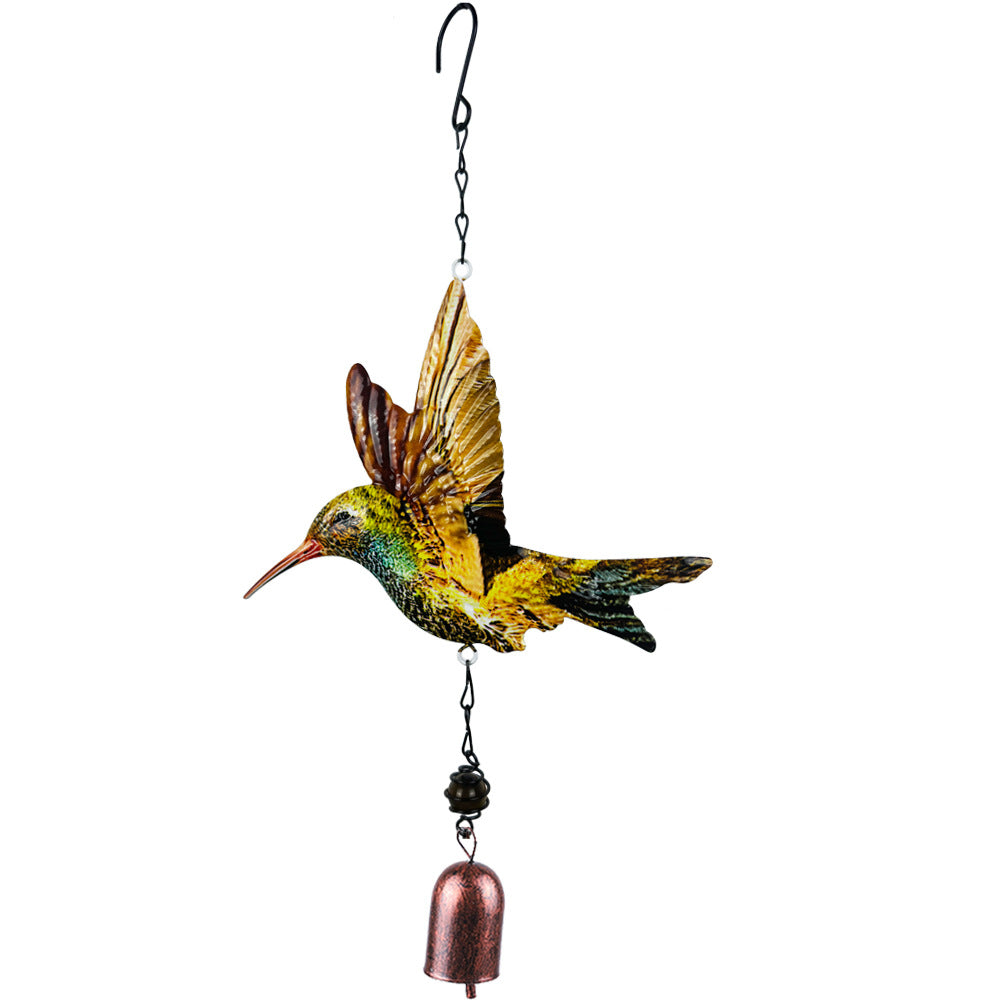 Wholesale Hummingbird wind chime metal iron print bird garden pendant