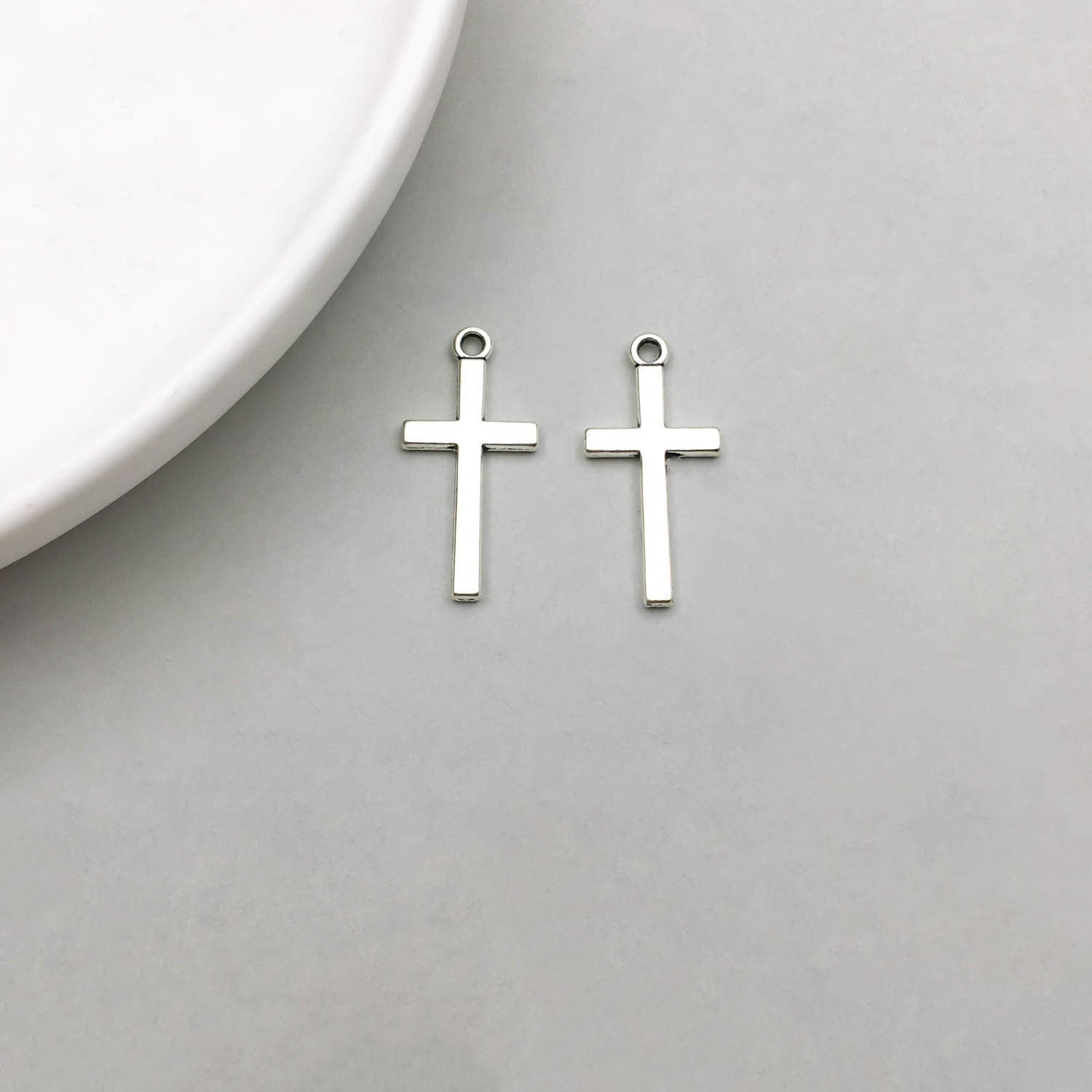 Wholesale 1 Antique Silver Alloy Cross Series Simulation Heart Cross DIY Pendant