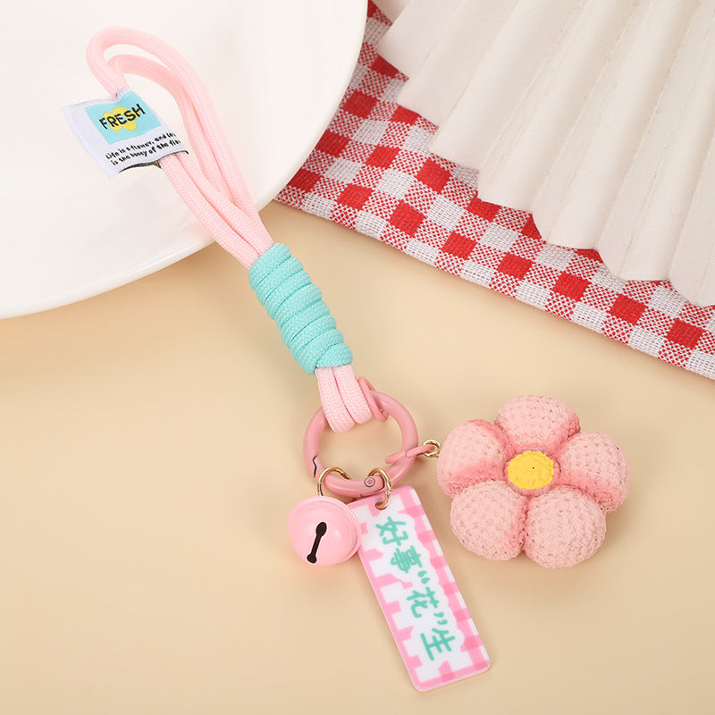 Wholesale Cute Resin Peach Strawberry Flower Keychain