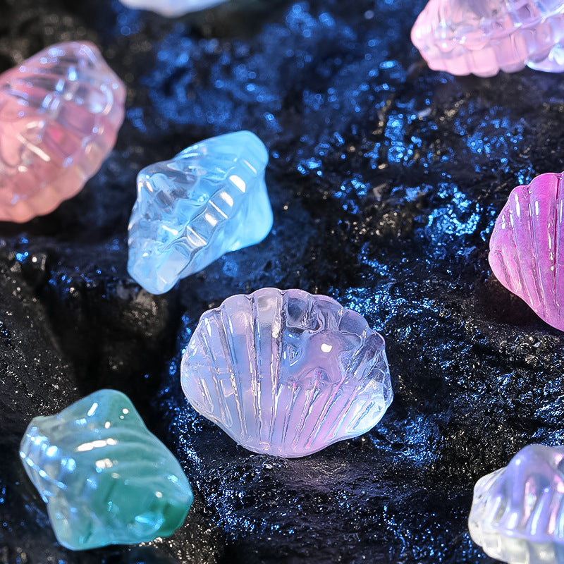 Wholesale 100pcs Three-dimensional Double-sided Starfish Glass Beads Transparent Horizontal Hole Diy Bracelet Beads