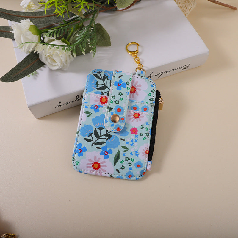 Wholesale Small Floral Card Bag Flower Printing Card Case ID Bag