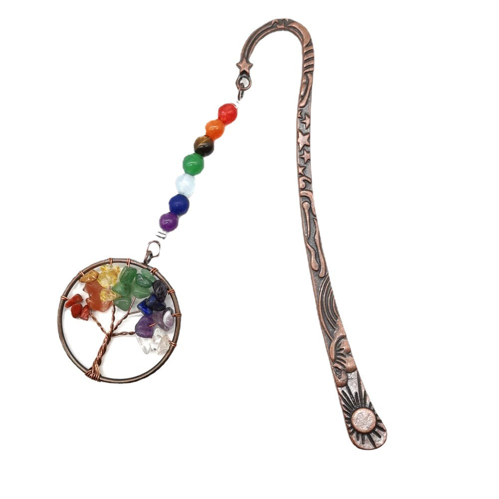 Wholesale Natural Gravel Crystal Tree of Life Bookmarks