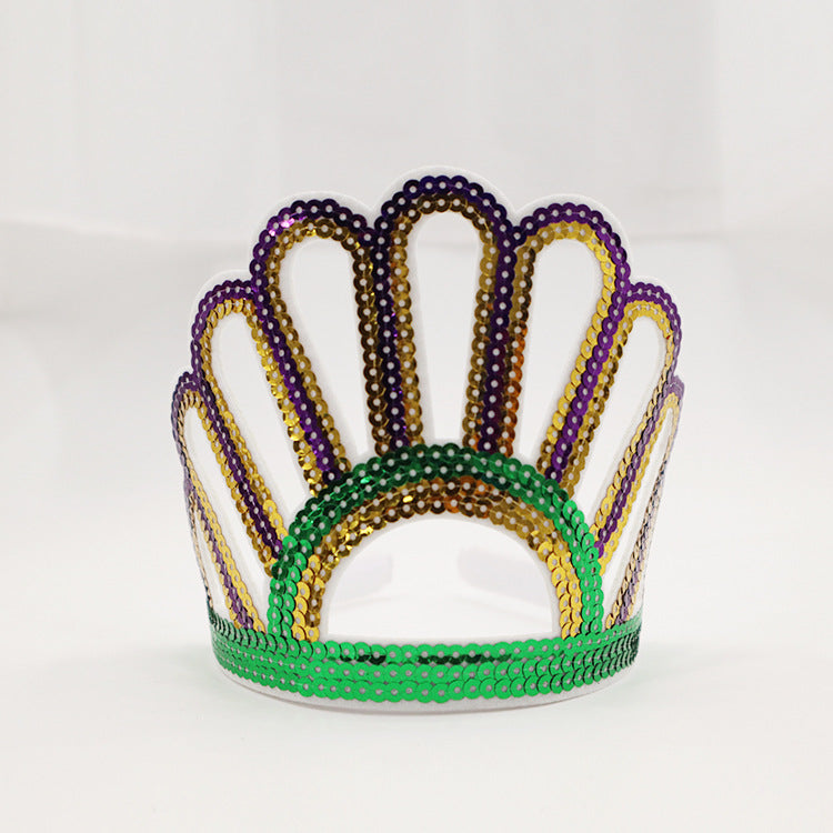 Wholesale Carnival Sequins Colorful Sequins Crown Tiara Prom Party Decoration Crown