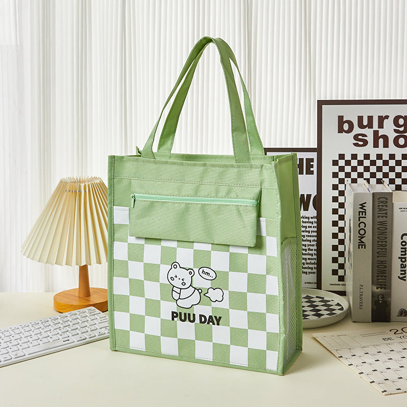 Wholesale Oxford Cloth Cartoon Checkerboard Storage File Bag