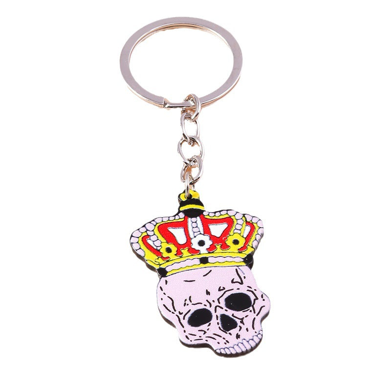Wholesale Crown Skull Zinc Alloy Keychain