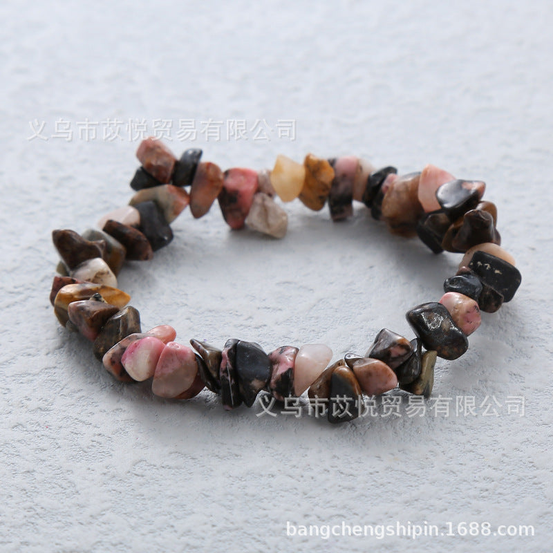 Wholesale 5pcs natural crystal gravel elastic bracelet colorful gravel bracelet
