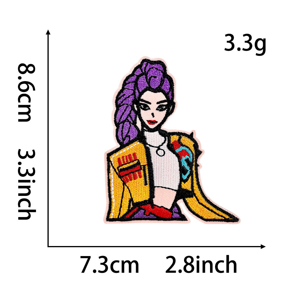 Wholesale Cartoon Cute Styling Girl Embroidery DIY Patches OLY Exclusive