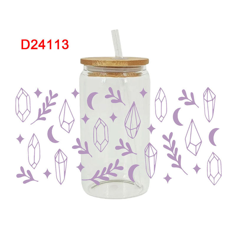 Wholesale Crystal Diamond Gemstone Series 16oz Cup UV DTF Wraps