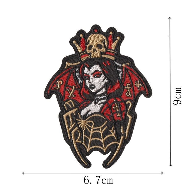 Wholesale Iron On Embroidered Patches Gothic Witch Vampire Skull  Web Set Of 10 For Coat Decorative Fashion