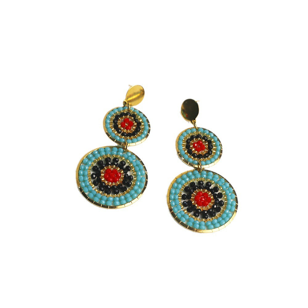 Wholesale 12PCS Crystal Beaded Rice Bead Earrings