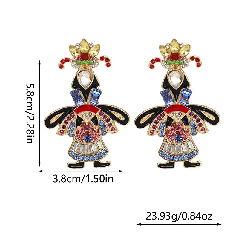 Wholesale Medieval vintage retro princess palace style rhinestone Earrings