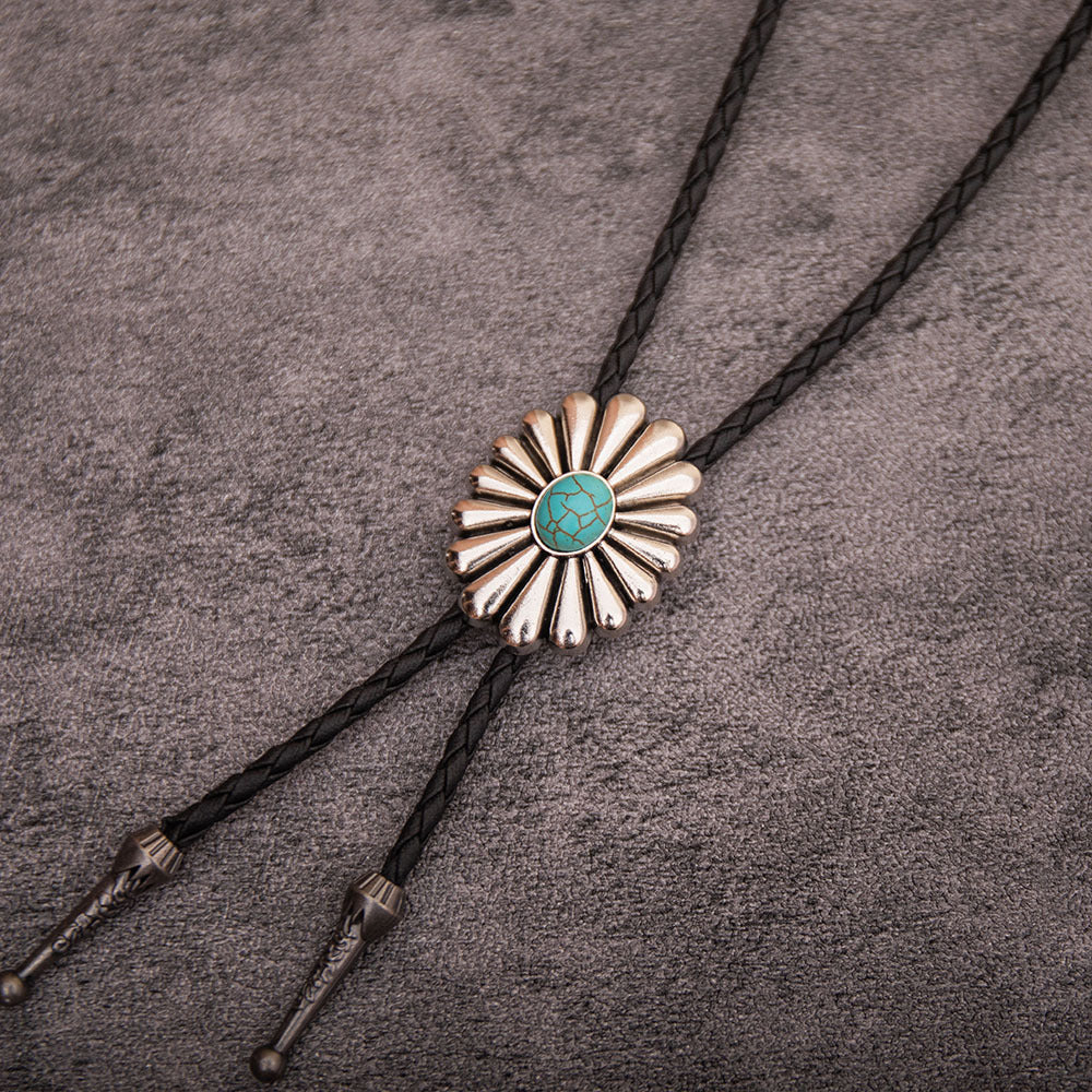 Wholesale  Turquoise Pattern Alloy Accessories Polo Tie Fashion Collar Necklace